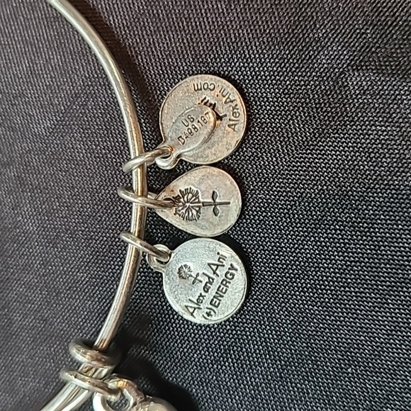 Alex and Ani Cupids Heart Bangle Rafaelian Silver Bangle Bracelet Rare - Picture 3 of 7